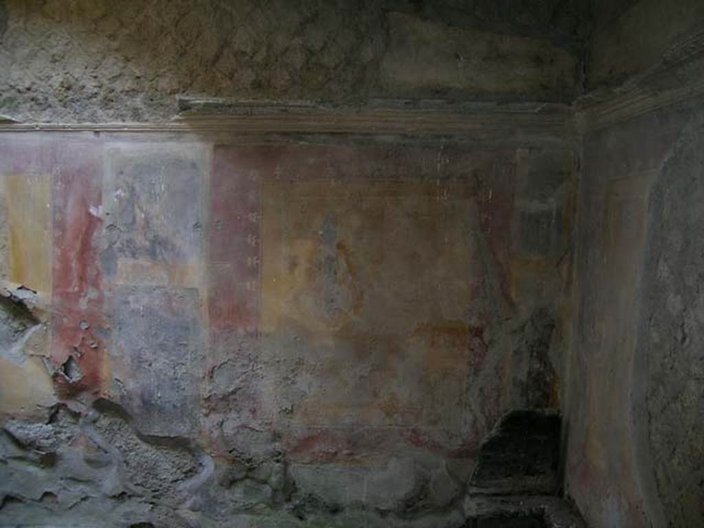 Ins Or II, 9, Herculaneum. May 2006. Detail from north-east corner of rear room.
Photo courtesy of Nicolas Monteix.